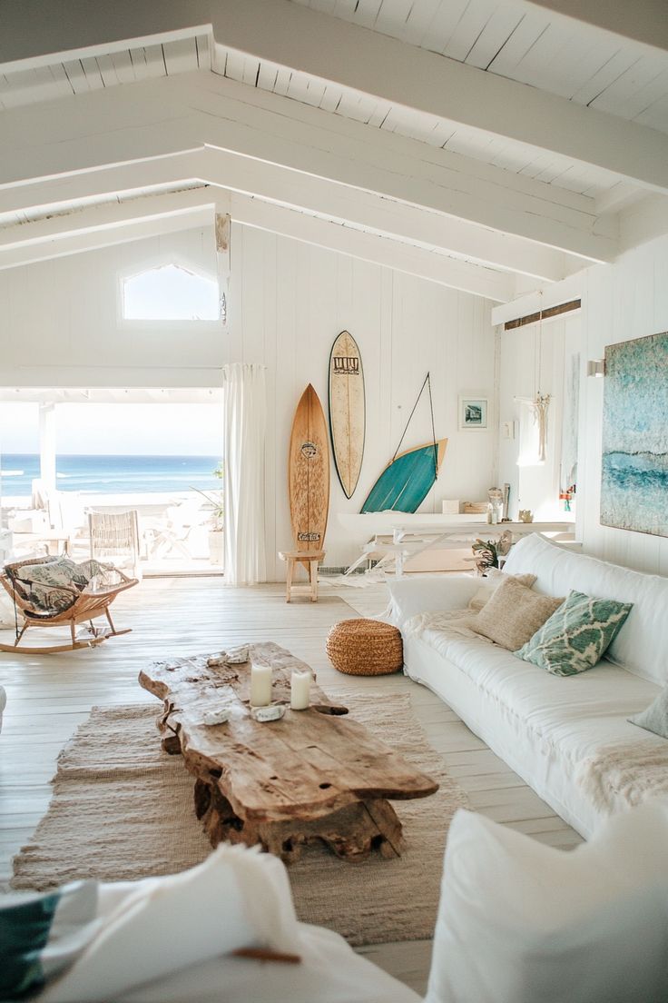 サーフボードのある部屋。