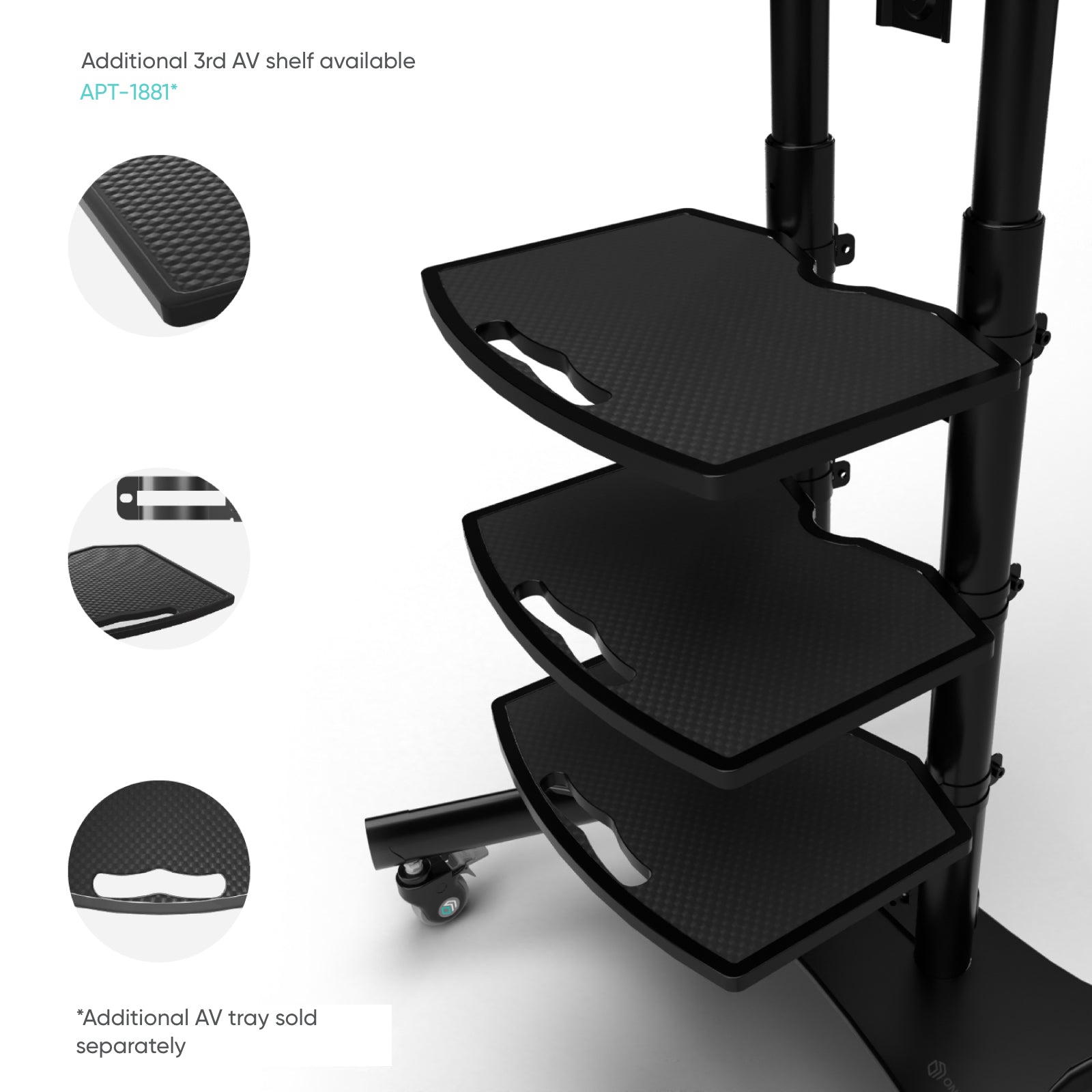 Dual TV Stand for Two 40''– 65'' screens ONKRON TS1881DV, Black