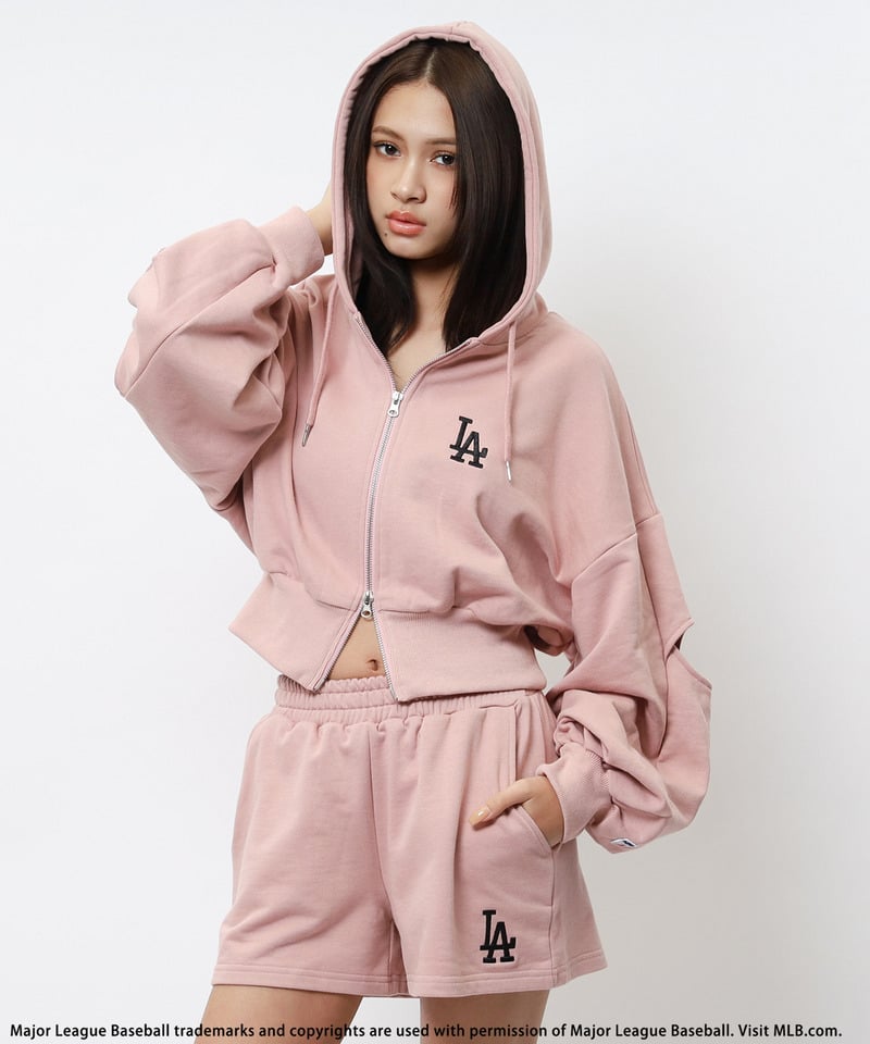 MLB】ZIPロゴフーディーセットアップ(F ピンク)｜ スパイラルガール