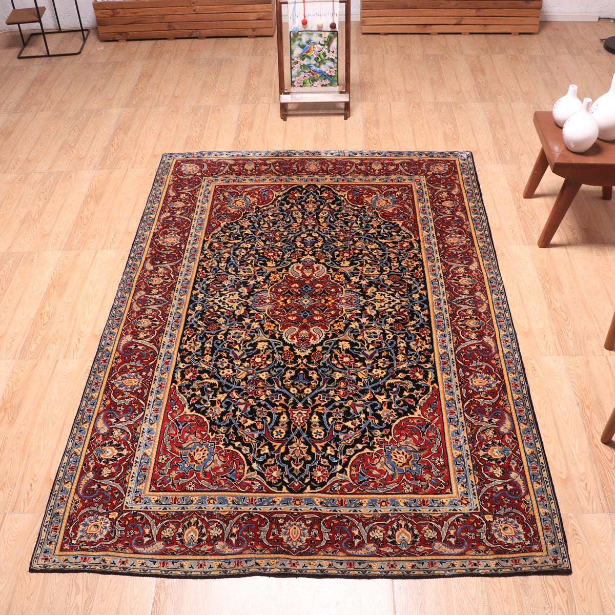 ペルシャ絨毯 (カーシャーン) 208×138cm（FL-70163） – ギャッベ