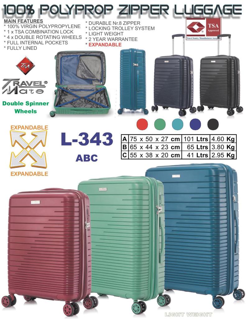 Travel-Mate 65Cmzip Luggage L343B Red - Park Avenue Stationers