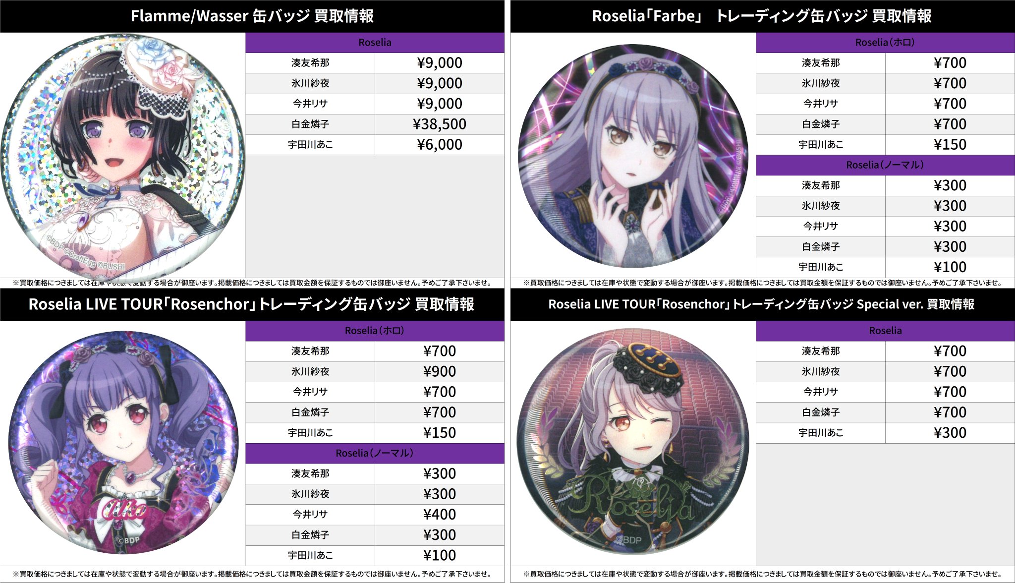 バンドリロゼリアRoseliaプレイマットまとめ売り バンドリロゼリア