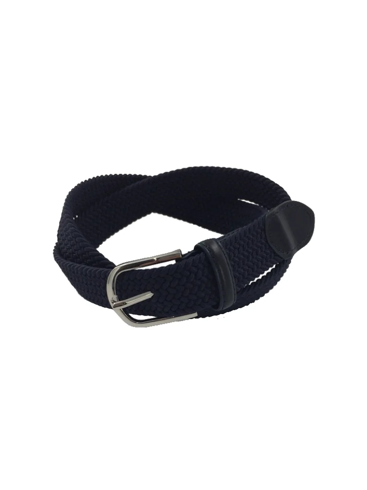 ネイビー ビジネスカジュアル メッシュベルト ブラック/グレー
