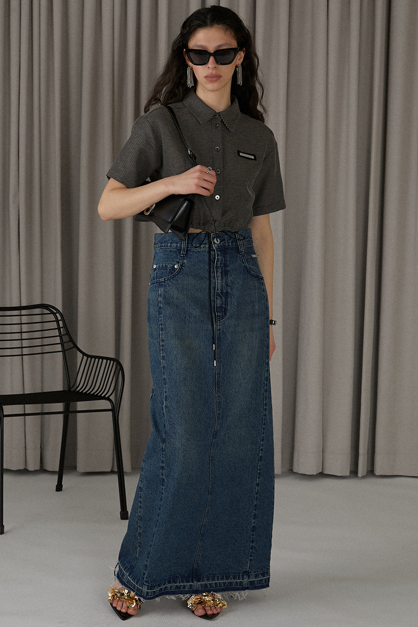 Denim Tight Maxi Skirt - SALE