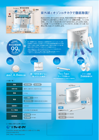 日本初】2種類の紫外線とオゾンのW効果で細菌やウイルスを抑制して脱臭