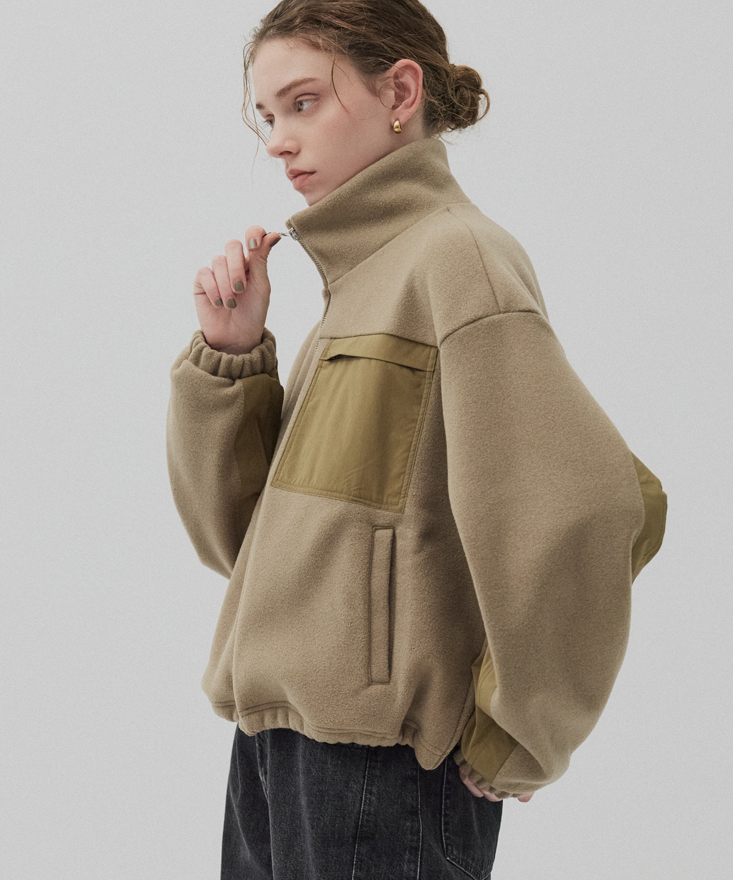 残りわずか〉コンビハーフジッププルオーバー(FREE KHAKI