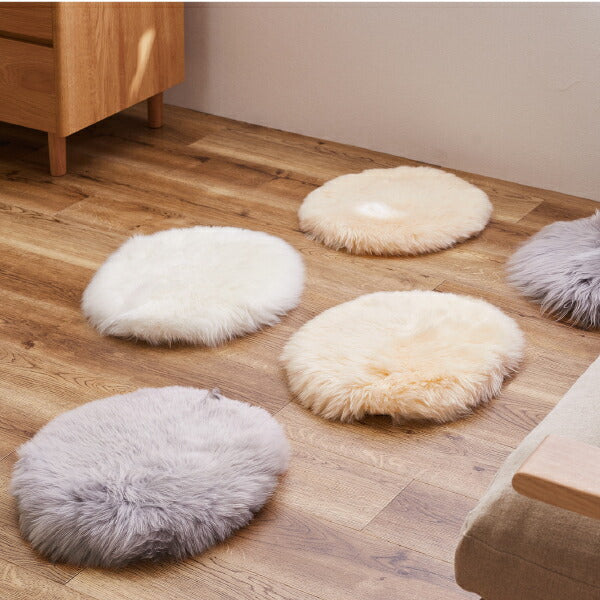 チェアパッド 天然ムートン 35円形 チェアパッド 座布団 羊毛 おしゃれ