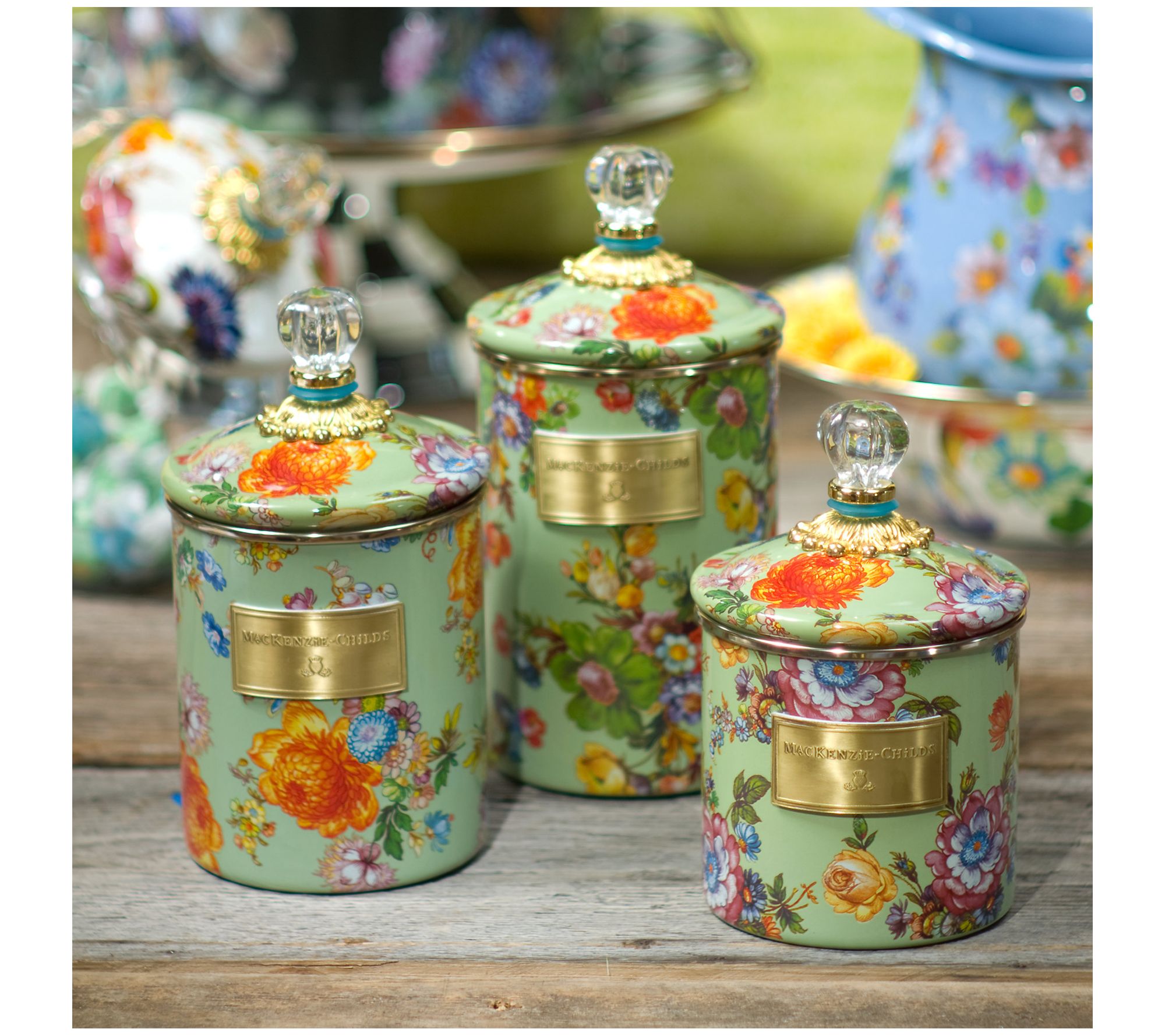 Mackenzie- Childs Large Flower Market Canister - QVC.com