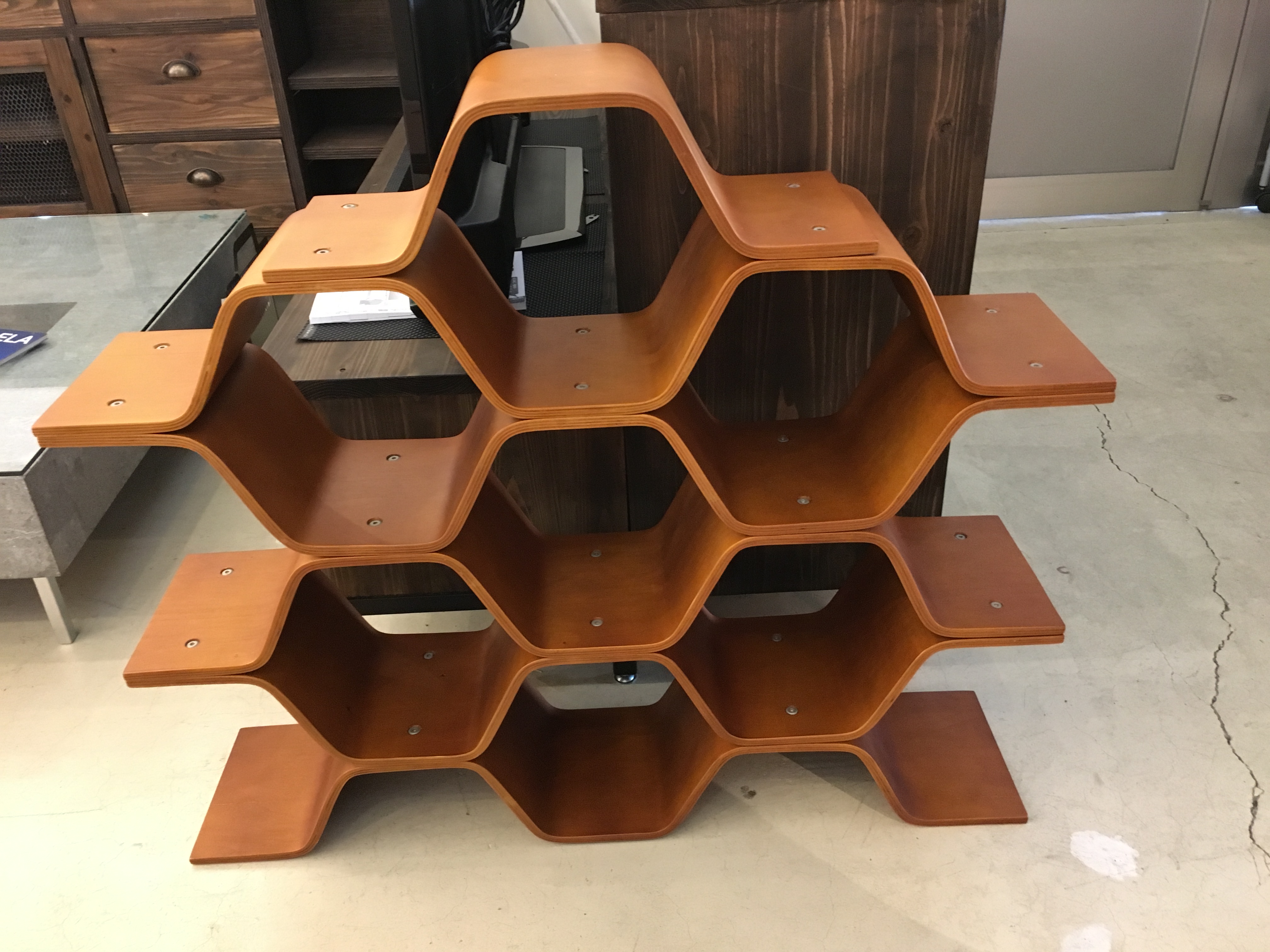 ハニカムラック／シェルフ／フリーラック／飾り棚／茶 | 宇都宮の