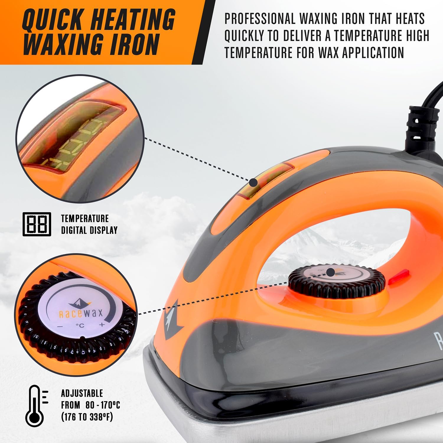 RaceWax Digital Ski Wax Snowboard Waxing Iron - (PA-6000