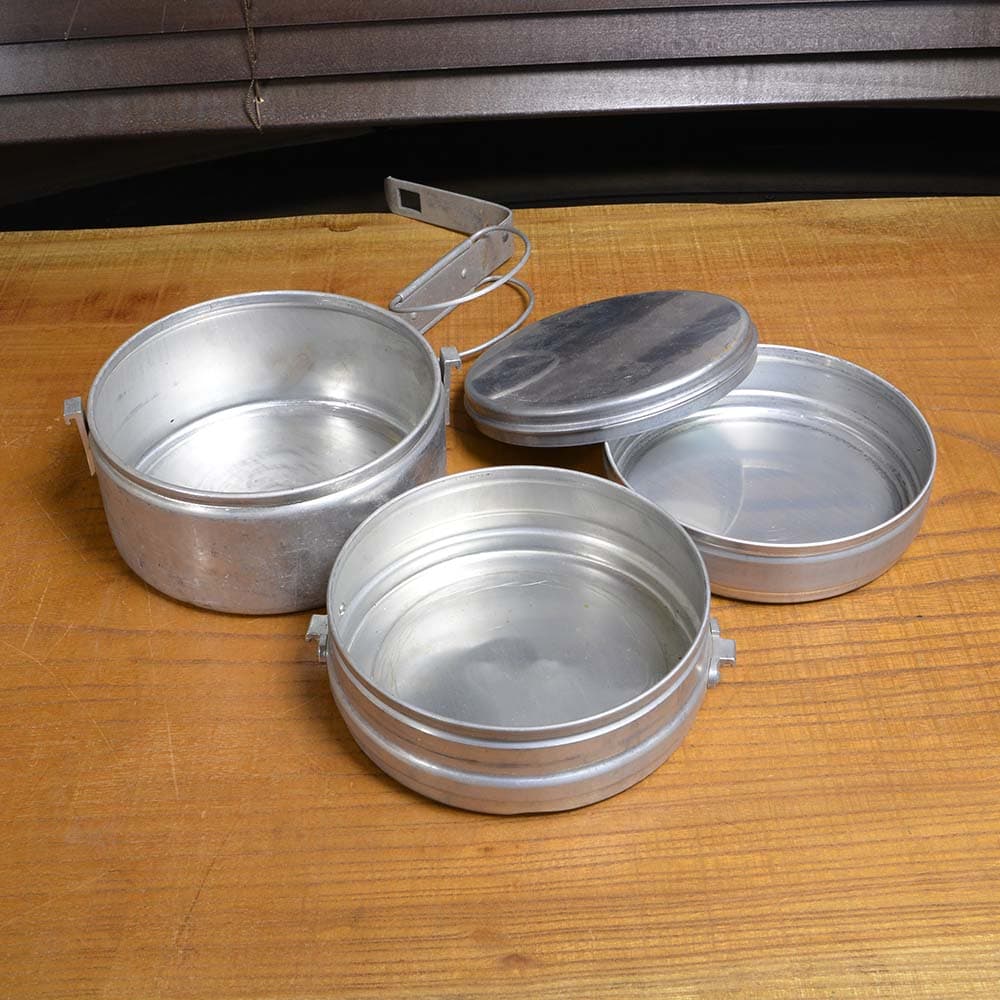 フランス軍放出品 フードキャリアー アルミ製 3段 メスキット