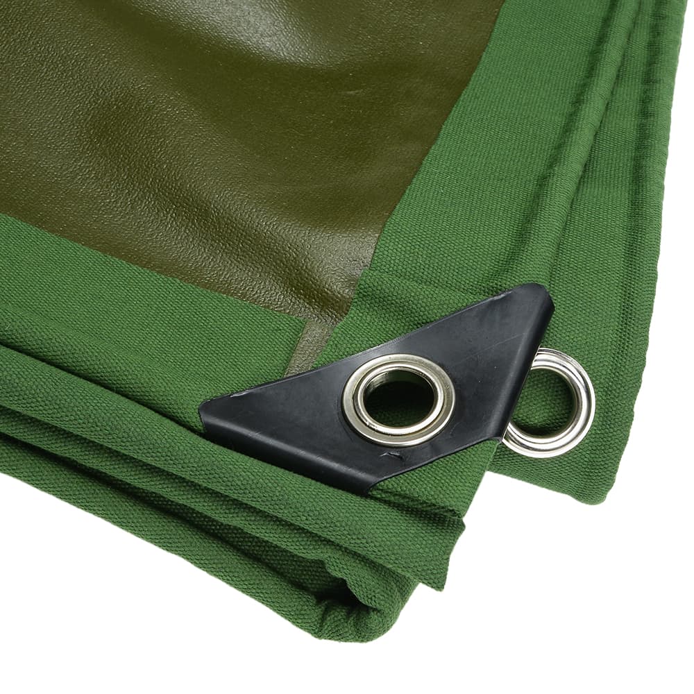 キャンバスタープ 撥水シート 裏面防水ゴム引き 帆布 軍幕 オリーブ