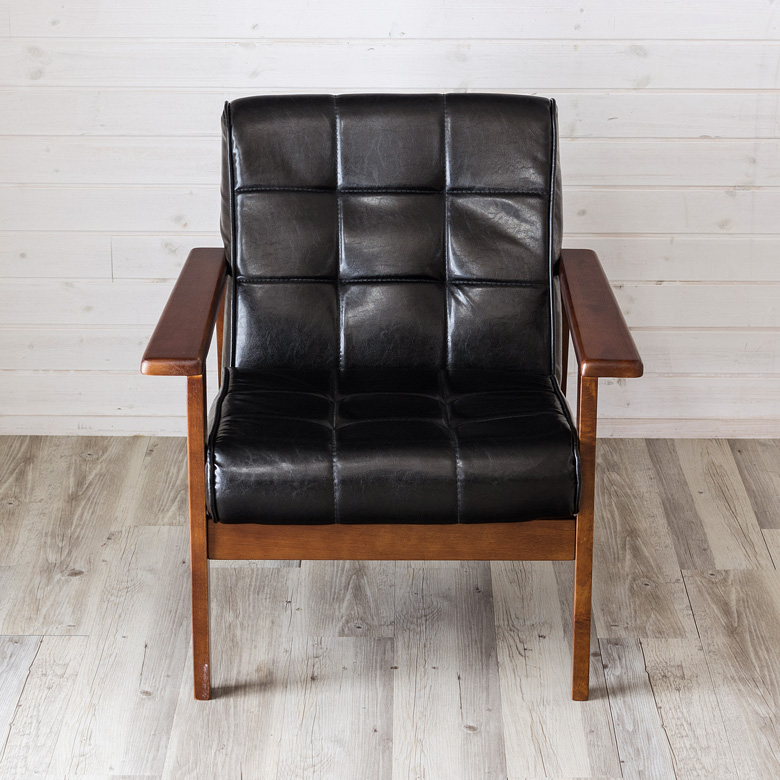 ソファ 1人掛け 合皮レザー 肘掛け 幅68cm [96018]【 ミッド