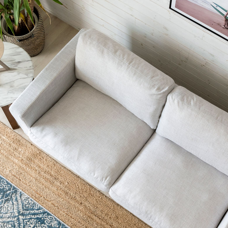 ソファ 2人掛け 木製 ファブリック カバーリング W 181 × D 90 cm