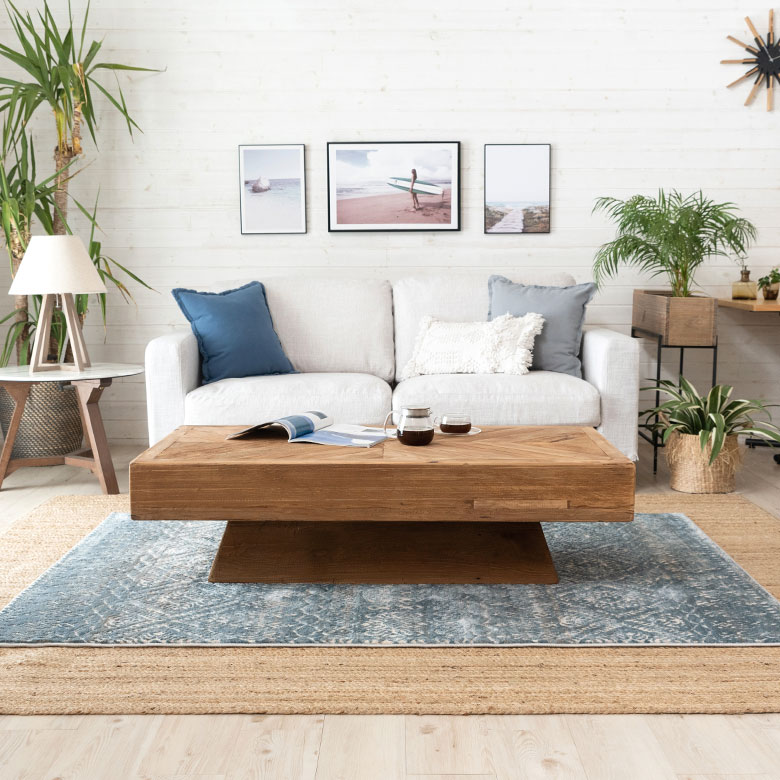 センターテーブル テーブル 木製 W 125 × D 65 cm 長方形 [91520