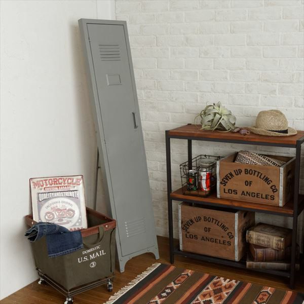 ロッカー風 スタンドミラー(91070)【生活雑貨のELEMENTS本店