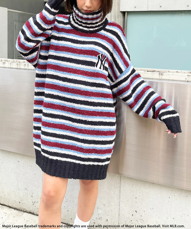 MLB】ワッペン刺繍ロゴブークレニットワンピース｜BACK TO THE FIELD