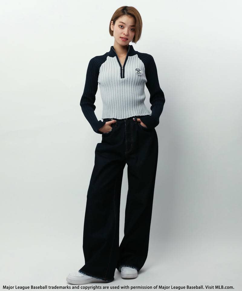 MLB】サークルロゴハーフZIPニットトップス｜BACK TO THE FIELD バック