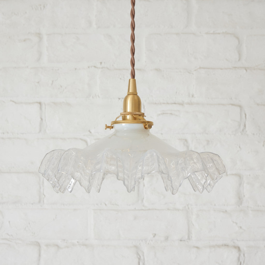 アンティーク ミルクガラス×クリアガラス ペンダントライト｜rocca rocca