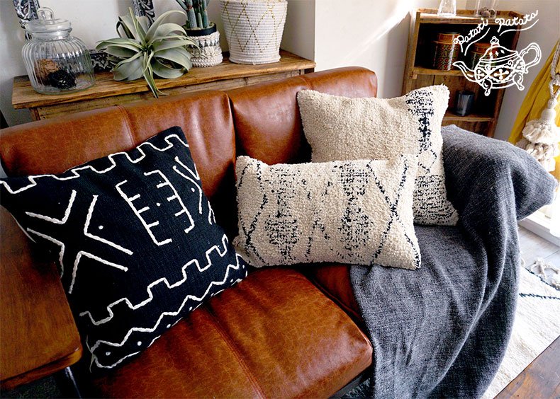 patati patata 】ベニワレン風デザインのクッションカバー 30x50cm