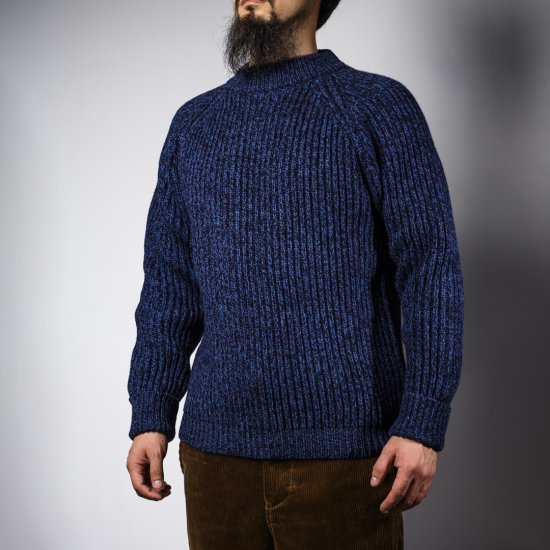 フィッシャーマンセーター ネイビー杢 カシミア Fisherman Sweater