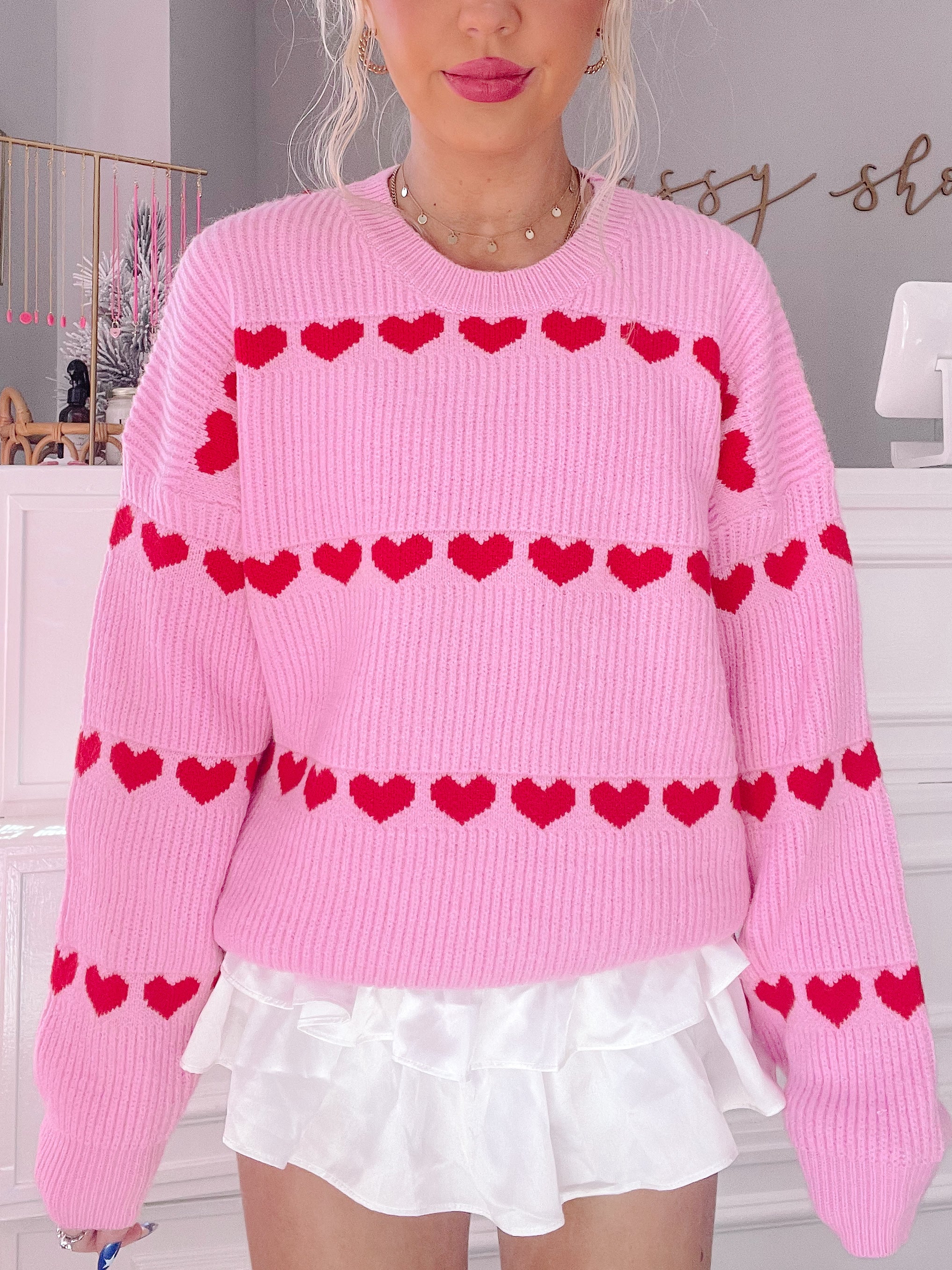 Hearts for You Pink Sweater | Sassy Shortcake