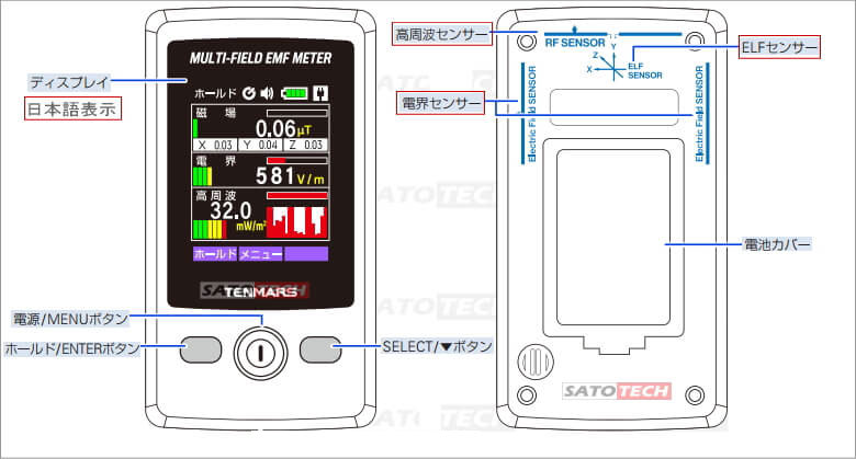 電磁波測定器 TM-190 サトテック | 電磁波測定器ガウスメータ【SATOTECH】
