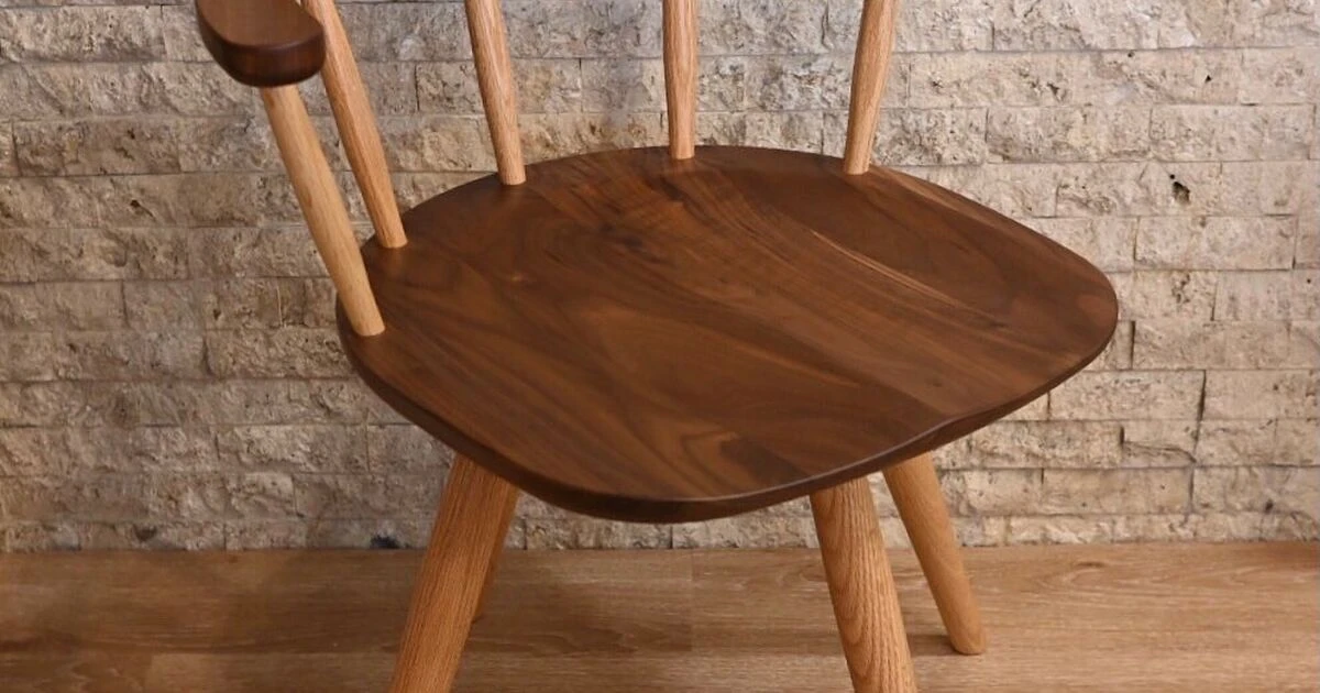 ナガノインテリア　回転ブラウンアームチェア 木製フレーム