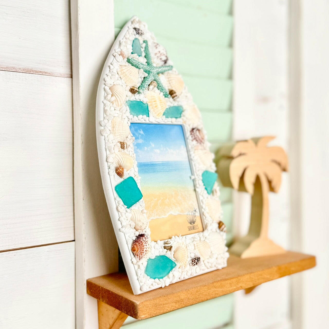 サーフボード型フォトフレーム 写真入れ 海のデザインフォトフレーム