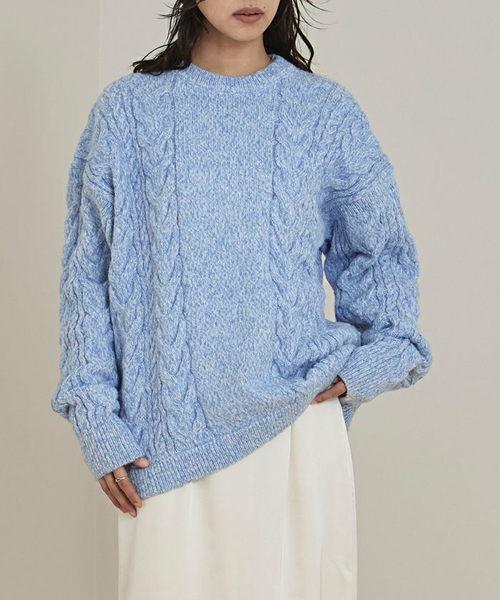 オーバーサイズケーブル編みニット【miette ミエット】 | titivate