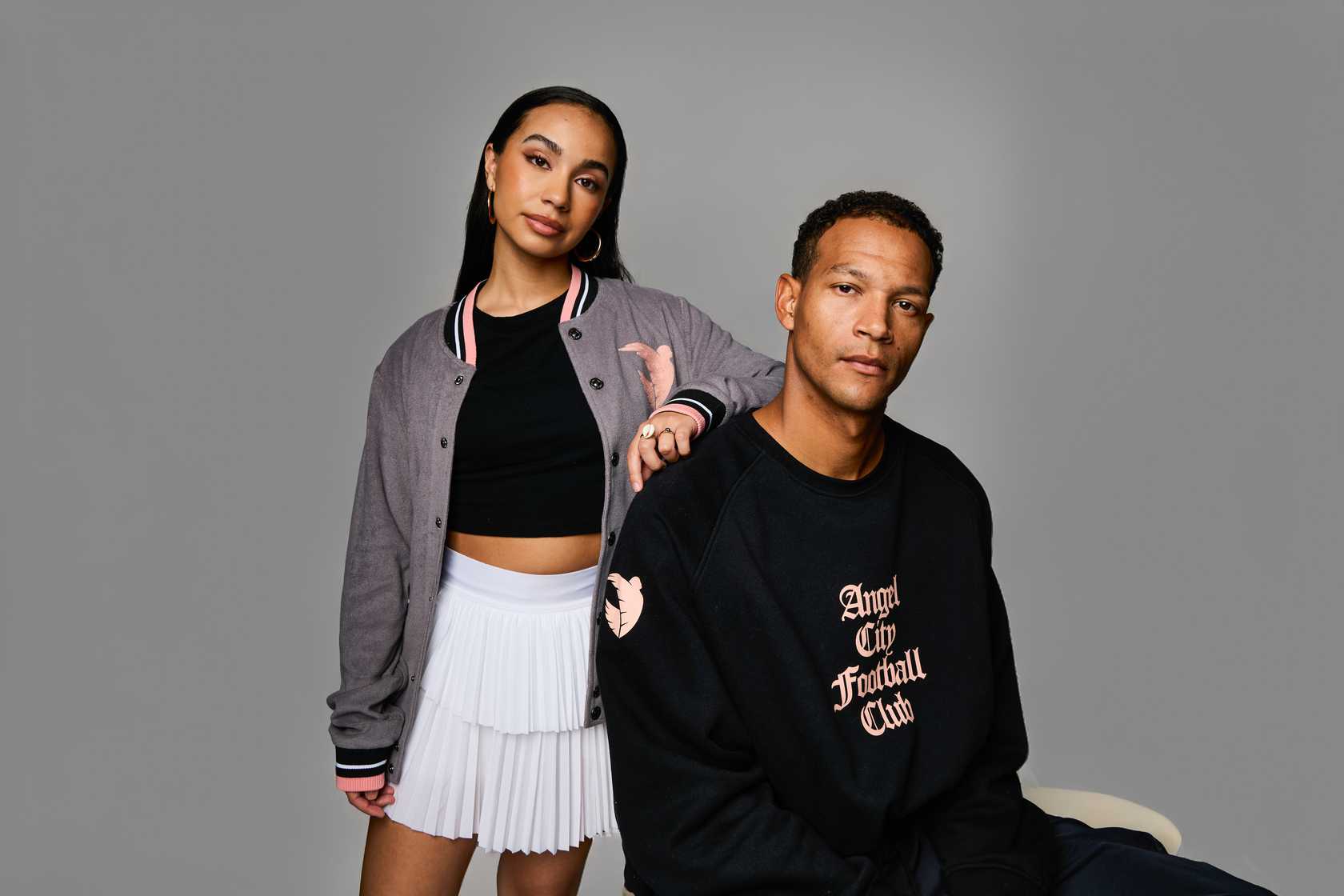 Angel City FC Nike Women's Black Phoenix Fleece Oversized Crew with AC