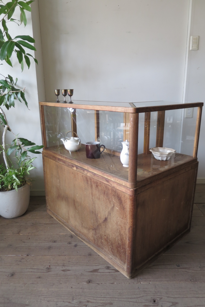 ks-0353 ガラスショーケース L字型 | antiques-educo online shop