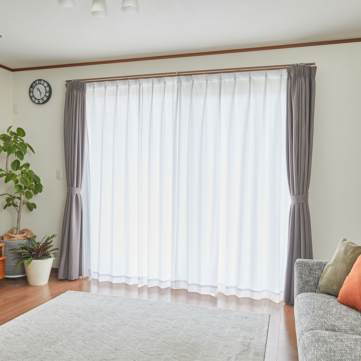 ホームプロテクトレースカーテン2枚組 100×176cm | ABCミッケ