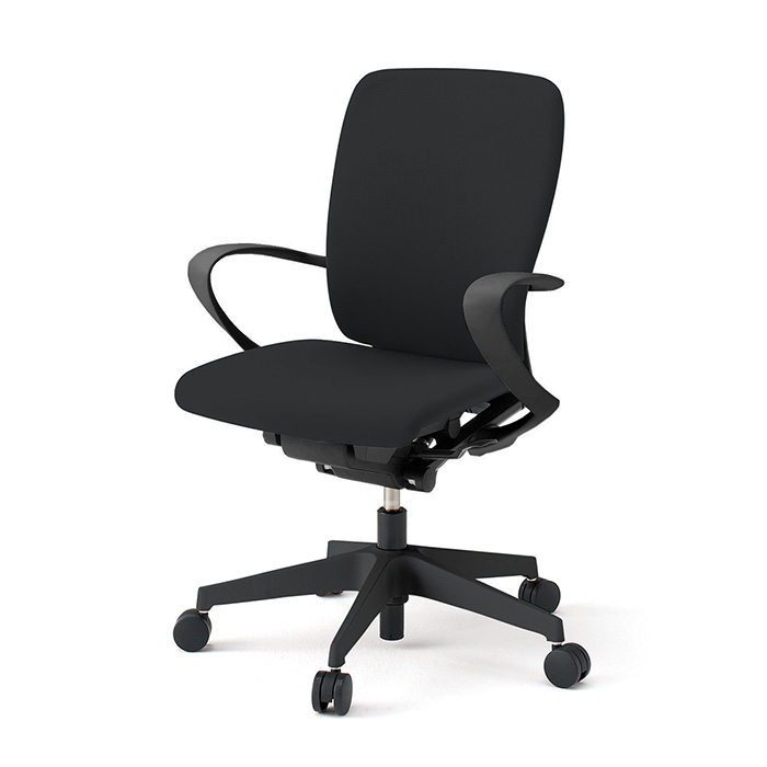 フルゴチェア ハイバック ビニールレザー張り 固定肘 KF-436DL-T1T1