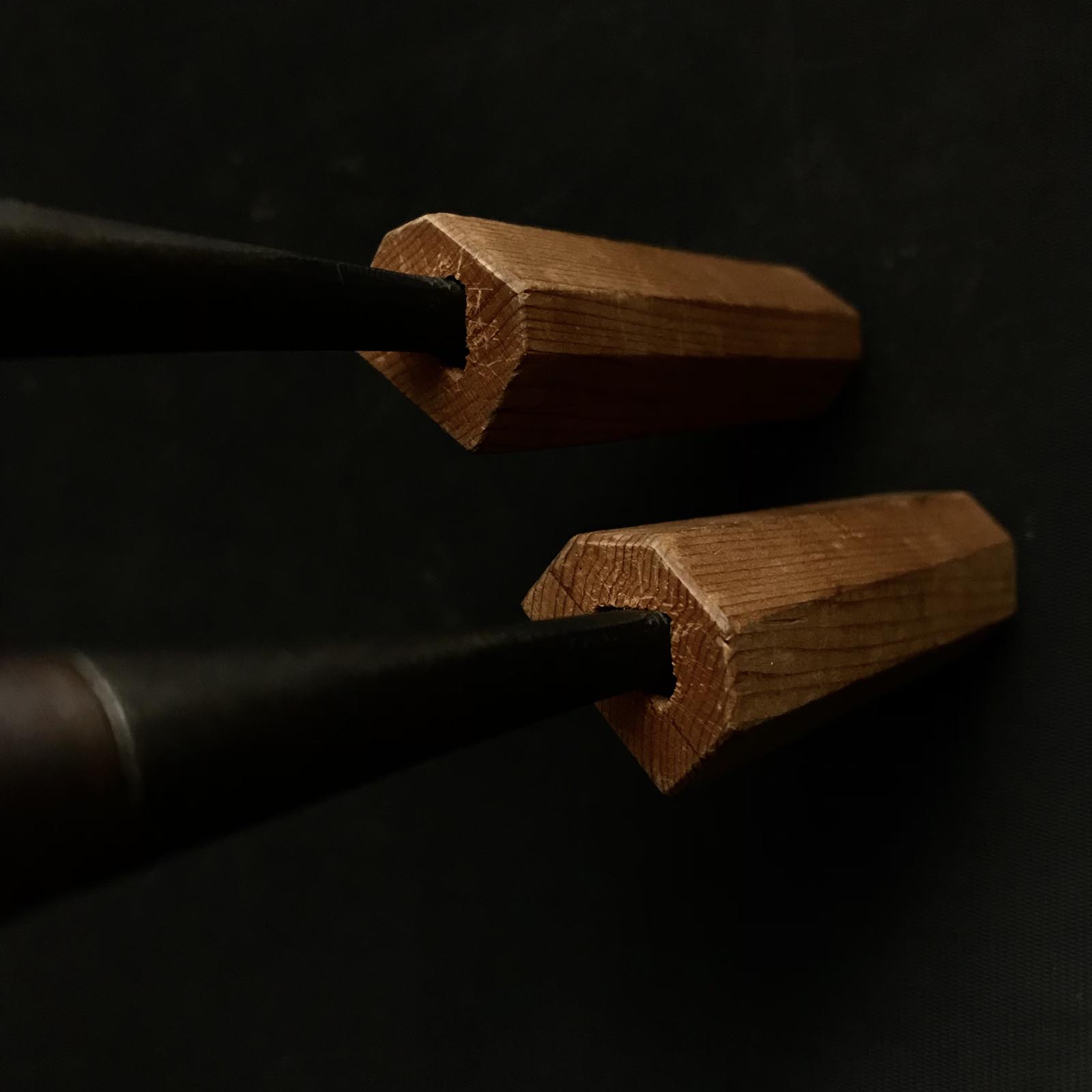 さや付 左久作 特注 イスカ追入鑿 2本セット 鞘付 9mm