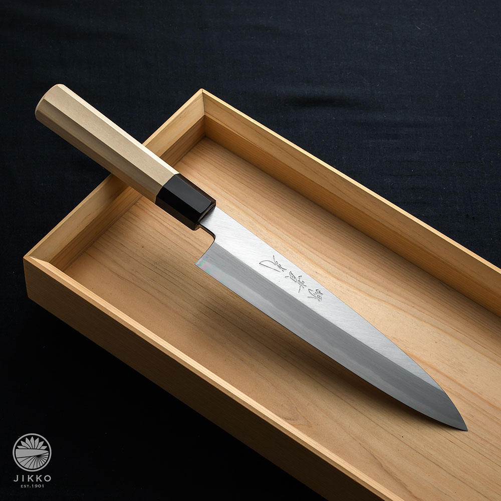 楽天市場】至光 白鋼 出刃切付 150 : 明治33年創業 本気の切味 實光包丁