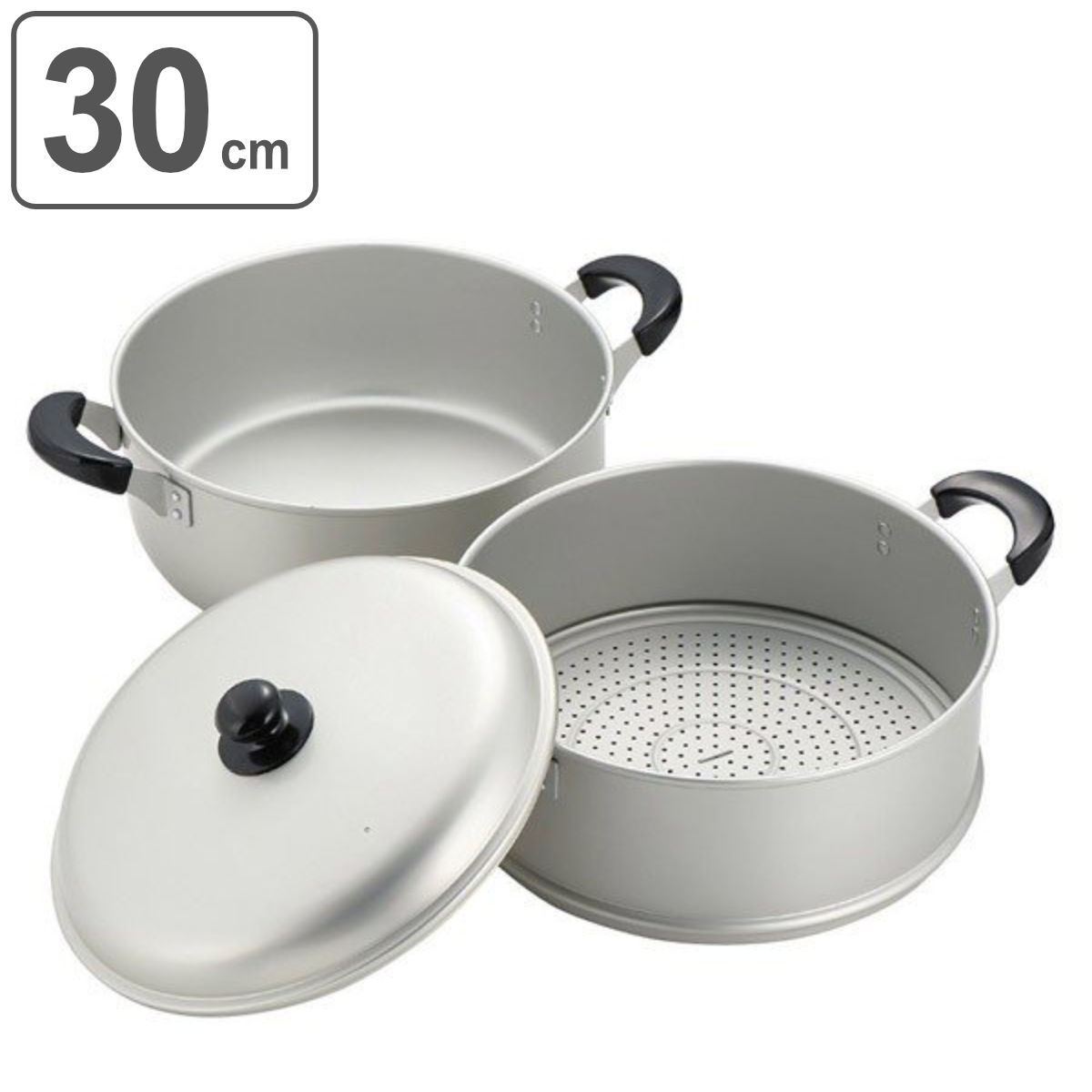 楽天市場】日本製 せいろ 蒸し器 アルミ製 二段+深鍋セット 30cm/2.5升