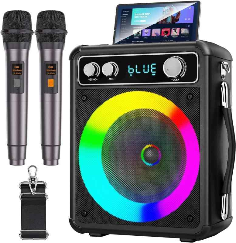 楽天市場】 カラオケセット ワイヤレスマイク2本 スピーカーセット