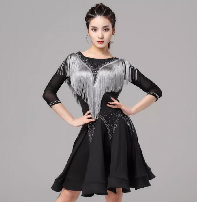 楽天市場】フリンジワンピース ラテンダンス衣装 社交ダンス 大きい裾