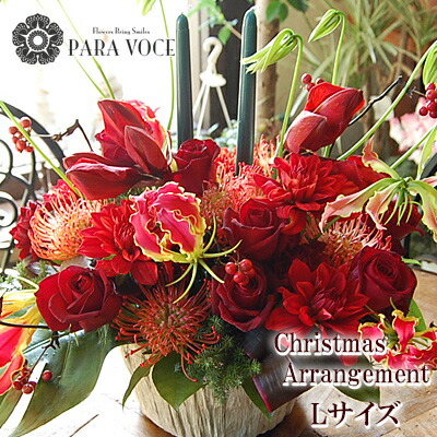 楽天市場】おまかせフラワーアレンジメント クリスマスアレンジ M