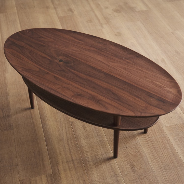 ボルド ローテーブル オーバル (樹種 / 塗装ウォールナット：オイル