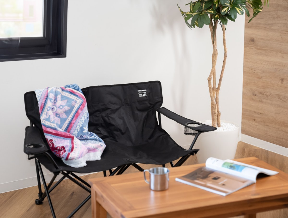 ベンチ グラシア イスベンチ ブラック 折りたたみ （ CAPTAIN STAG