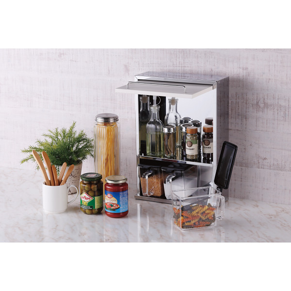 ステンレススパイスストッカー2段スリムホワイト | シャディギフトモール