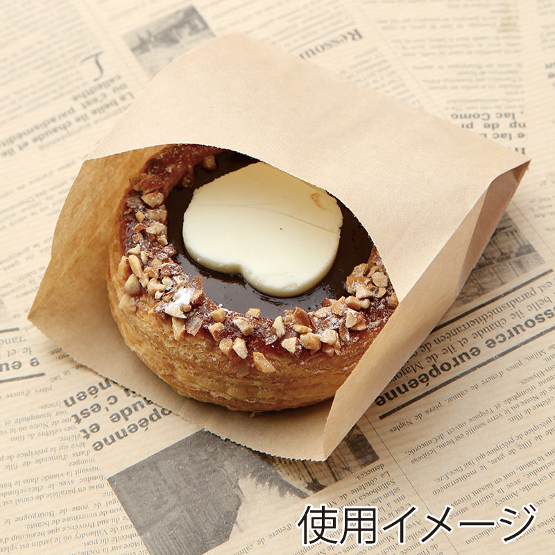 大阪ポリエチレン販売株式会社 耐油袋 ハーフムーン無地 茶 No.140-1