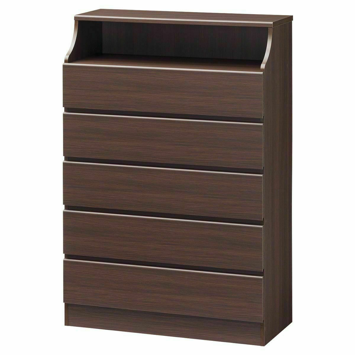チェスト タンス 幅90cm 高さ112cm ダークブラウン 配線穴付 ワイド