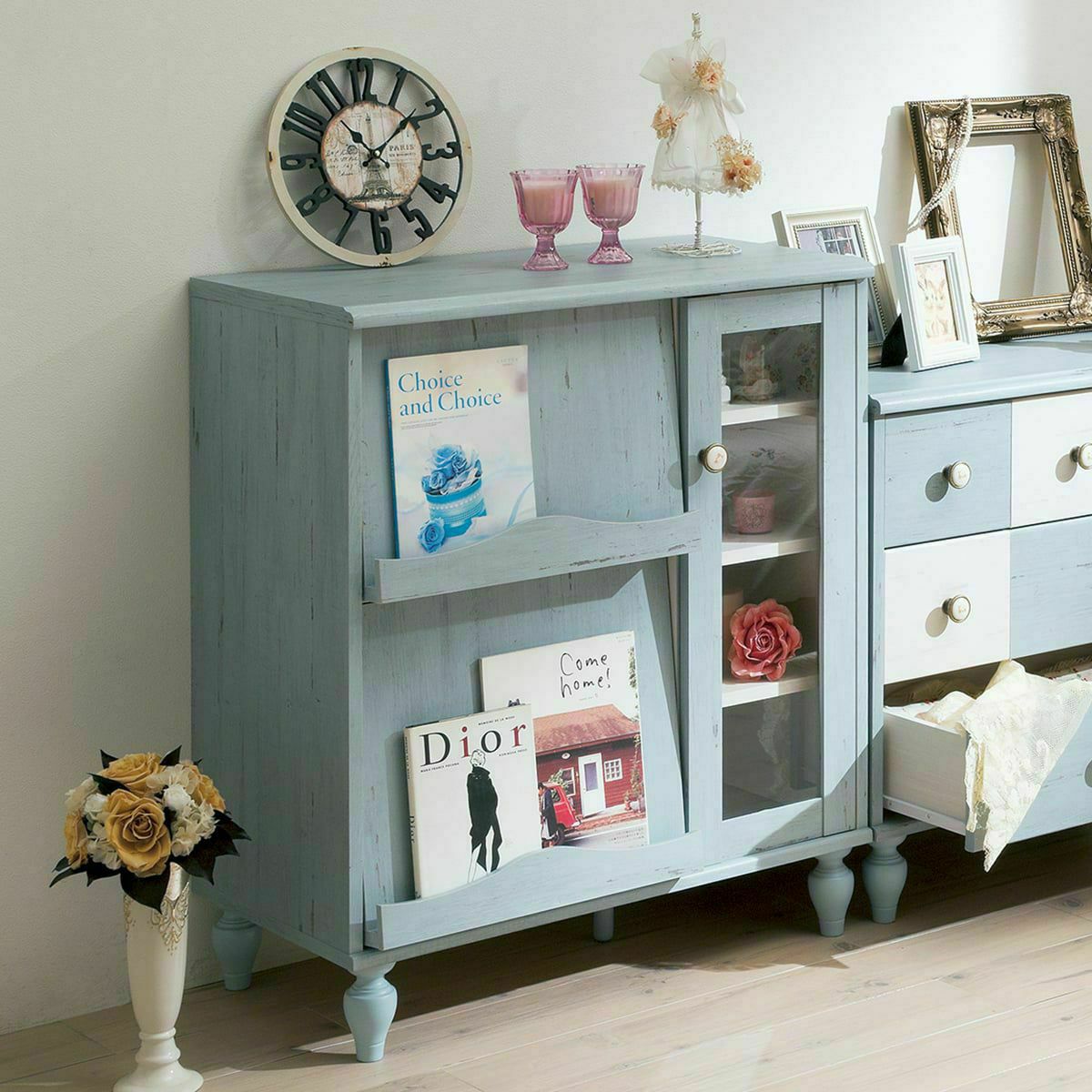 白井産業 フレンチシャビーシェルフ BL&WH 白井産業 フレンチシャビー