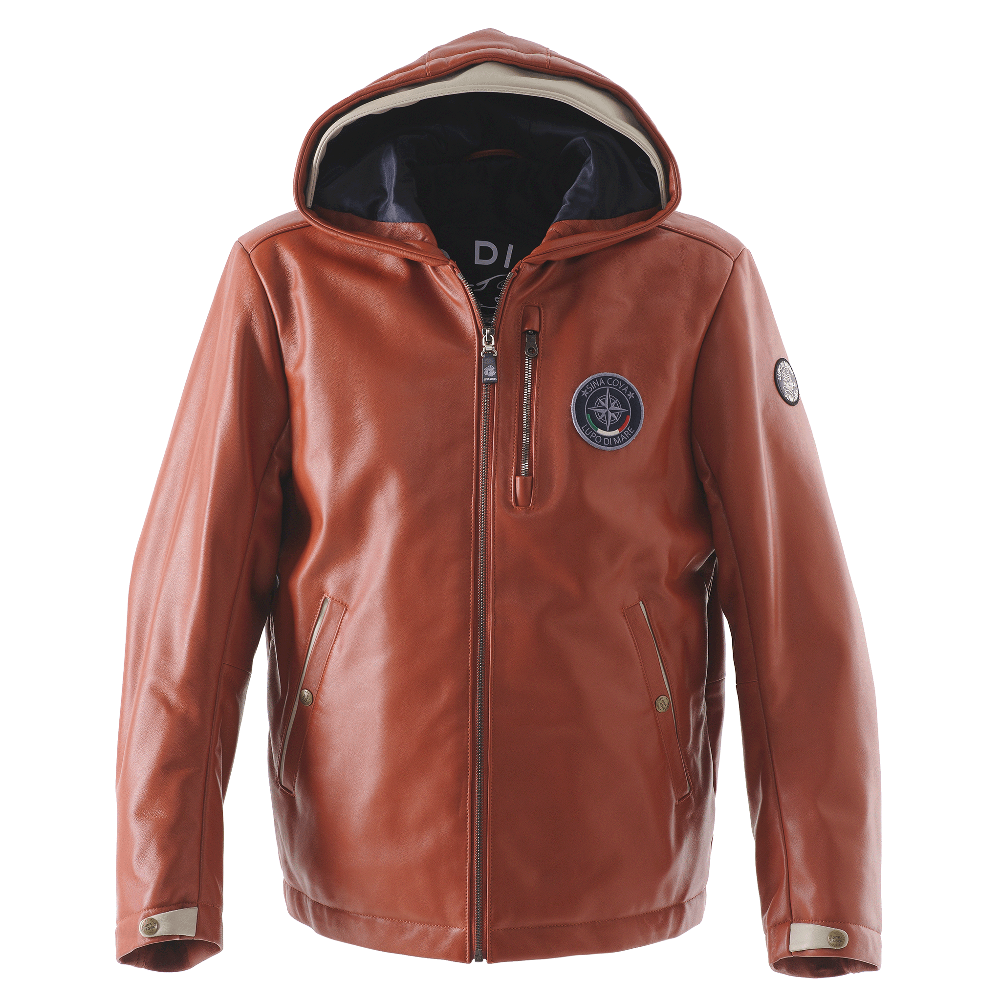 フード付きレザーブルゾン 23223920