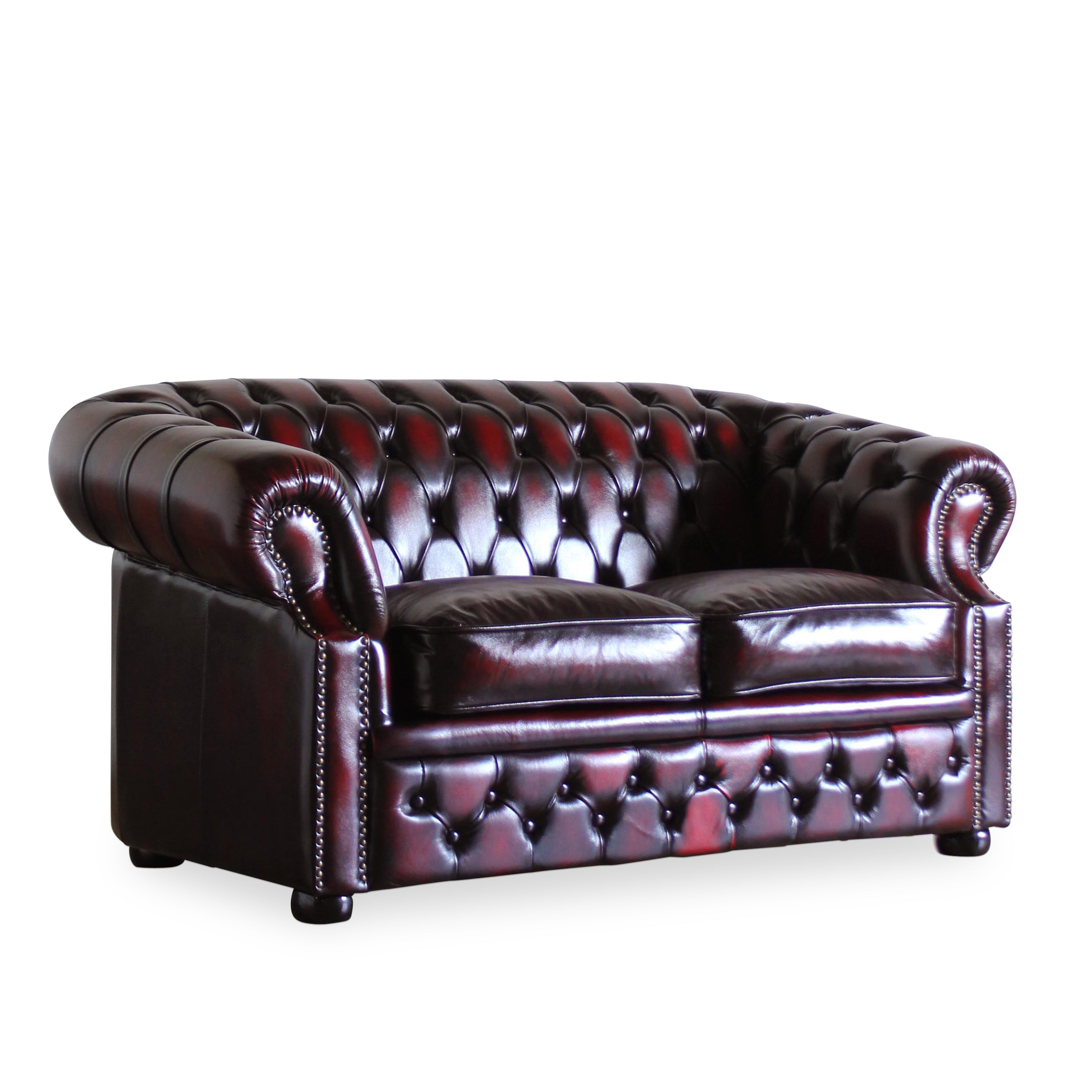 チェスターフィールドソファ レッドレザー 2人掛け zsa-251 – レンタル