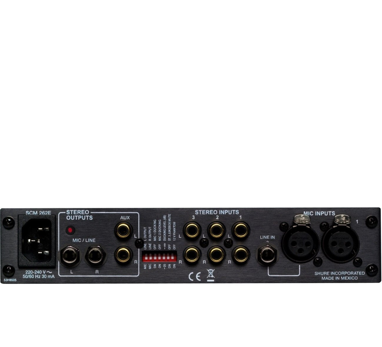 Shure SCM262 Stereo Microphone Mixer – SoundPro