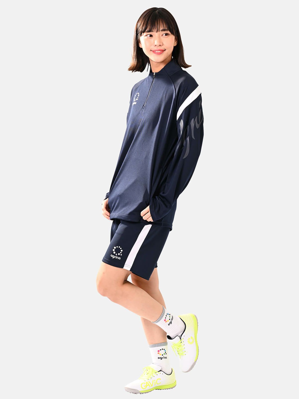 ディセノハーフジップトレーニングジャージトップハーフパンツ上下